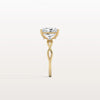 Liora Muse 2.00 Carat Radiant Cut Lab Grown Diamond 4 Prong Ring with 4 mini Side Stone and twisted band 9k Gold