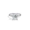 Liora Muse 3.00 Carat Radiant Cut Lab Grown Diamond 4 Prong Ring with 4 mini Side Stone and twisted band 9k Gold