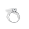 Liora Muse 3.00 Carat Radiant Cut Lab Grown Diamond 4 Prong Ring with 4 mini Side Stone and twisted band 9k Gold