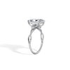 Liora Muse 3.00 Carat Radiant Cut Lab Grown Diamond 4 Prong Ring with 4 mini Side Stone and twisted band 9k Gold