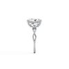 Liora Muse 3.00 Carat Radiant Cut Lab Grown Diamond 4 Prong Ring with 4 mini Side Stone and twisted band 9k Gold