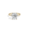 Liora Muse 3.00 Carat Radiant Cut Lab Grown Diamond 4 Prong Ring with 4 mini Side Stone and twisted band 9k Gold