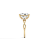 Liora Muse 3.00 Carat Radiant Cut Lab Grown Diamond 4 Prong Ring with 4 mini Side Stone and twisted band 9k Gold