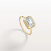 Liora Muse 2.00 Carat Emerald Solitaire Bezel Set Lab Grown Diamond Modern Ring 10k Gold