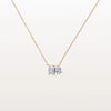 Liora Muse 2CTW Emerald and Pear Cut Lab Diamond Toi et Moi Necklace