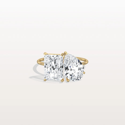 Liora Muse 6.00 Carat Radiant and Pear Cut (3.00 Carat Each) Toi et Moi Lab Grown Diamond Ring in 10k Gold