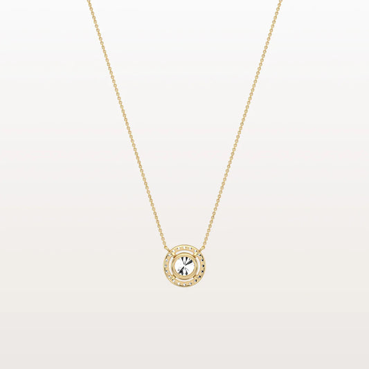 Liora Muse 0.5CT Round Lab Grown Diamond Halo Necklace In 9K Solid Gold