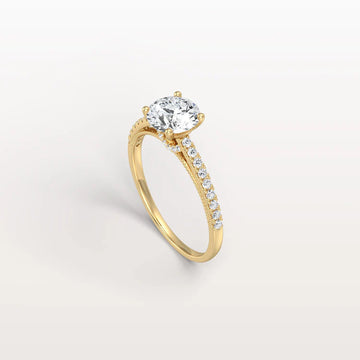 Liora Muse 1CT Lab Diamond Pave Hidden Halo Ring-Cathedral Ring in 10K Solid Gold