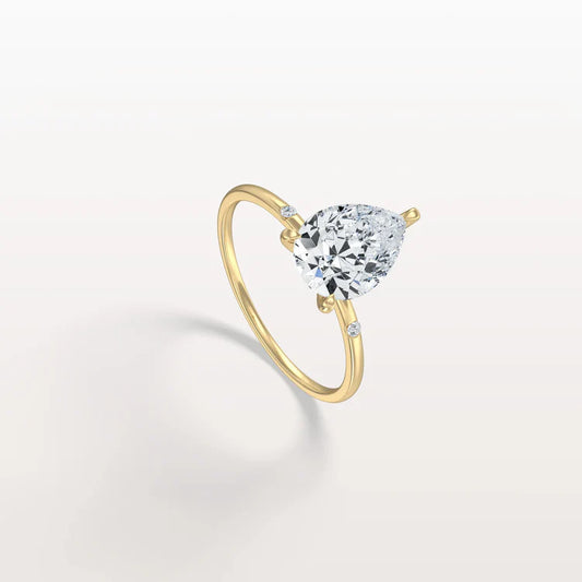 Liora Muse 2CT Lab-Grown Diamond Pear Engagement Ring in 10K Solid Gold