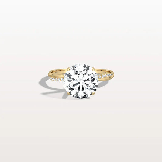 Liora Muse 3CT Twisted Engagement Ring with Round Lab Grown Diamond in 10K Solid Gold
