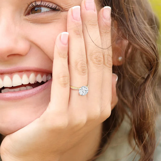 Liora Muse 3CT Twisted Engagement Ring with Round Lab Grown Diamond in 10K Solid Gold