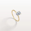 Liora Muse 1.00 Carat Oval Cut 4 Prong Lab Grown Diamond Hidden Halo Ring with Mini Side Stones 9k Gold