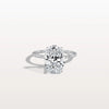 Liora Muse 3.00 Carat Oval Cut 4 Prong Lab Grown Diamond Hidden Halo Ring with Mini Side Stones 9k Gold