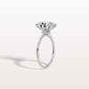 Liora Muse 3.00 Carat Oval Cut 4 Prong Lab Grown Diamond Hidden Halo Ring with Mini Side Stones 9k Gold