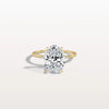 Liora Muse 3.00 Carat Oval Cut 4 Prong Lab Grown Diamond Hidden Halo Ring with Mini Side Stones 9k Gold
