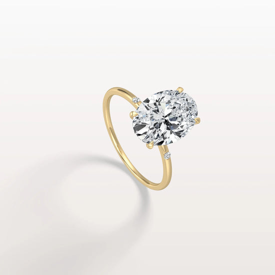 Lucia | 1 Carat Oval Lab Grown Diamond Engagement Ring – Hidden Halo Elegant Design