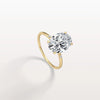 Liora Muse 3.00 Carat Oval Cut 4 Prong Lab Grown Diamond Hidden Halo Ring with Mini Side Stones 9k Gold