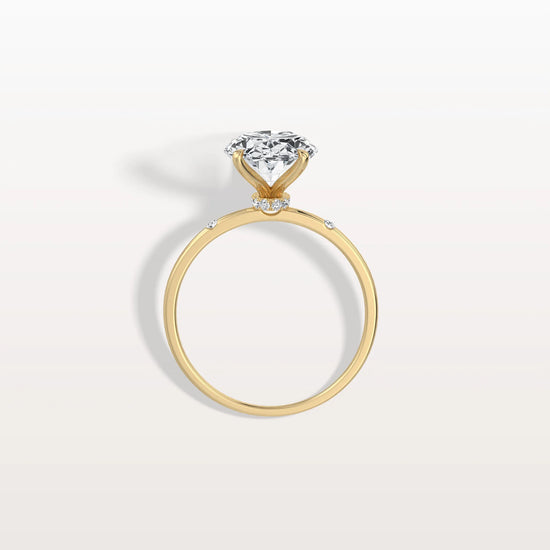 Lucia | 1 Carat Oval Lab Grown Diamond Engagement Ring – Hidden Halo Elegant Design