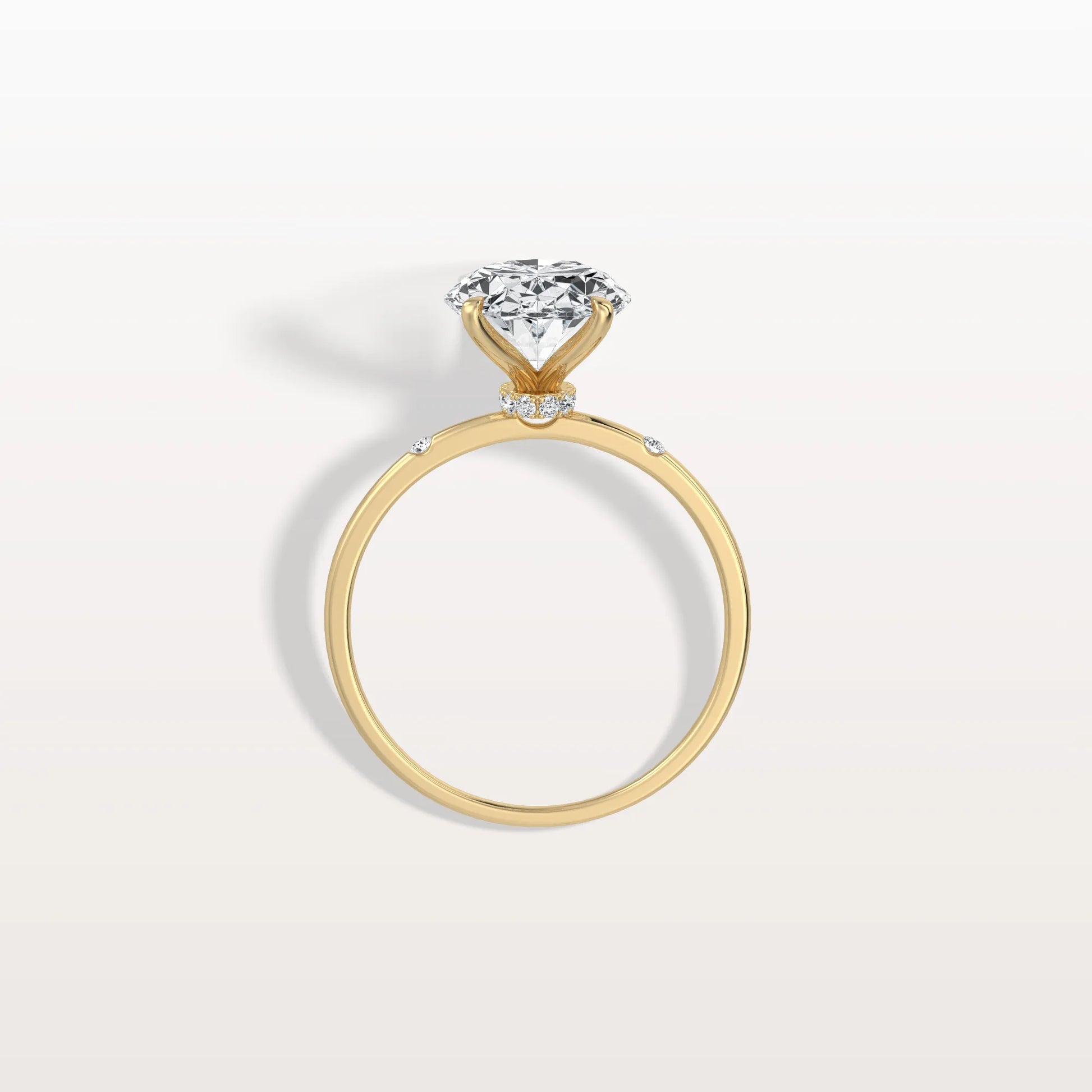 Lucia | 1 Carat Oval Lab Grown Diamond Engagement Ring – Hidden Halo Elegant Design