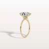 Liora Muse 2.00 Carat Oval Cut 4 Prong Lab Grown Diamond Hidden Halo Ring with Mini Side Stones 10k Gold