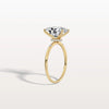 Liora Muse 3.00 Carat Oval Cut 4 Prong Lab Grown Diamond Hidden Halo Ring with Mini Side Stones 9k Gold