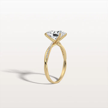 Liora Muse 2CT Oval Cut Lab Diamond Twisted Engagement Ring In 10K Solid Gold