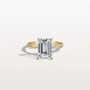 Liora Muse 3CT Emeral Cut Lab Diamond Twisted Engagement Ring In 10K Solid Gold