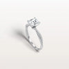 Liora Muse 1CT Asscher Cut Lab Diamond Twisted Engagement Ring In 10K Solid Gold