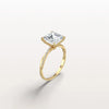 Liora Muse 3CT Asscher Cut Lab Diamond Twisted Engagement Ring In 10K Solid Gold