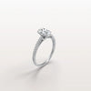 Liora Muse 1.00 Carat Oval Cut Lab Grown Diamond Hidden Halo Ring with Diamond Pavé band 10k Gold