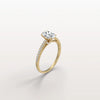 Liora Muse 1.00 Carat Oval Cut Lab Grown Diamond Hidden Halo Ring with Diamond Pavé band 10k Gold