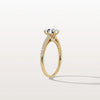Liora Muse 1.00 Carat Oval Cut Lab Grown Diamond Hidden Halo Ring with Diamond Pavé band 10k Gold