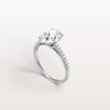 Liora Muse 2.00 Carat Oval Cut Lab Grown Diamond Hidden Halo Ring with Diamond Pavé band 9k Gold