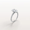 Liora Muse 2.00 Carat Oval Cut Lab Grown Diamond Hidden Halo Ring with Diamond Pavé band 9k Gold