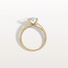 Liora Muse 2.00 Carat Oval Cut Lab Grown Diamond Hidden Halo Ring with Diamond Pavé band 9k Gold