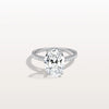 Liora Muse 3.00 Carat Oval Cut Lab Grown Diamond Hidden Halo Ring with Diamond Pavé band 9k Gold