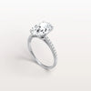 Liora Muse 3.00 Carat Oval Cut Lab Grown Diamond Hidden Halo Ring with Diamond Pavé band 9k Gold