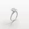 Liora Muse 3.00 Carat Oval Cut Lab Grown Diamond Hidden Halo Ring with Diamond Pavé band 9k Gold