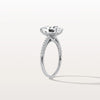 Liora Muse 3.00 Carat Oval Cut Lab Grown Diamond Hidden Halo Ring with Diamond Pavé band 9k Gold