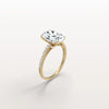 Liora Muse 3.00 Carat Oval Cut Lab Grown Diamond Hidden Halo Ring with Diamond Pavé band 9k Gold