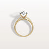 Liora Muse 3.00 Carat Oval Cut Lab Grown Diamond Hidden Halo Ring with Diamond Pavé band 9k Gold