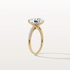 Liora Muse 3.00 Carat Oval Cut Lab Grown Diamond Hidden Halo Ring with Diamond Pavé band 9k Gold