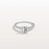 Liora Muse 1CT Lab Grown Emerald Cut Solitaire Pave Engagement Ring in 10K Solid Gold
