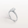 Liora Muse 1CT Lab Grown Emerald Cut Solitaire Pave Engagement Ring in 10K Solid Gold