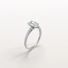 Liora Muse 1CT Lab Grown Emerald Cut Solitaire Pave Engagement Ring in 10K Solid Gold