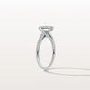 Liora Muse 1CT Lab Grown Emerald Cut Solitaire Pave Engagement Ring in 10K Solid Gold