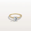 Liora Muse 1CT Lab Grown Emerald Cut Solitaire Pave Engagement Ring in 10K Solid Gold
