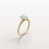 Liora Muse 1CT Lab Grown Emerald Cut Solitaire Pave Engagement Ring in 10K Solid Gold