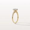 Liora Muse 1CT Lab Grown Emerald Cut Solitaire Pave Engagement Ring in 10K Solid Gold