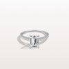 Liora Muse 2CT Lab Grown Emerald Cut Solitaire Pave Engagement Ring in 10K Solid Gold